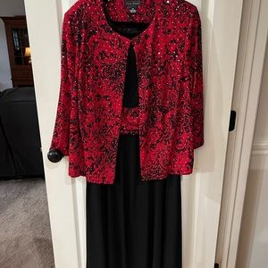 Jessica Howard dress 22W black dress with red jacket. Worn once